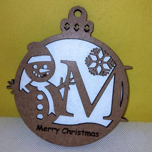 A-Z Personalised Christmas Snowman Bauble