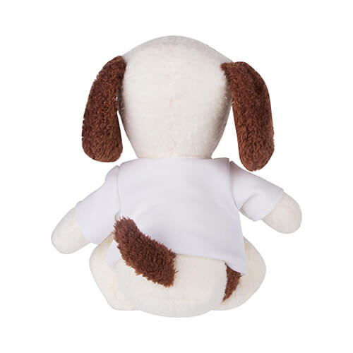 Personalised  Soft toy dog white with brown ears