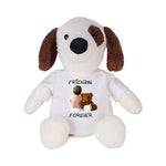 Load image into Gallery viewer, Personalised  Soft toy dog white with brown ears
